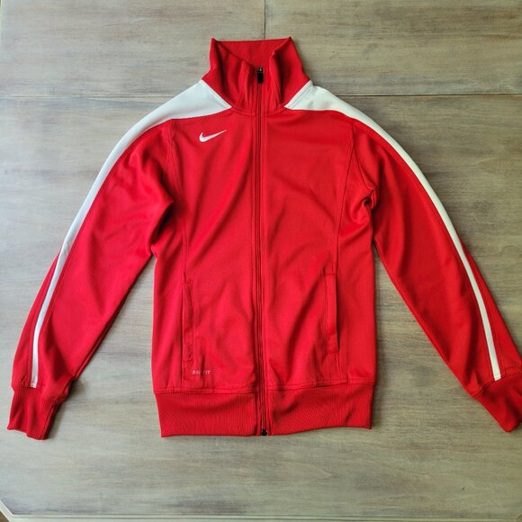 Nike Red Full Zip Dri-FIt Jacket Size Small - Retro Classic Look Unisex - Picture 2 of 13